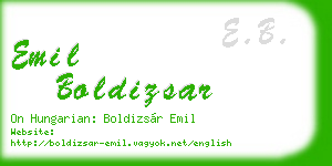 emil boldizsar business card